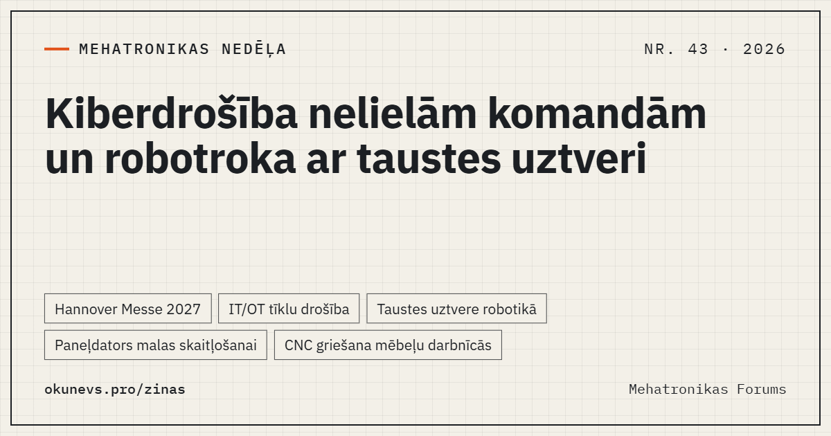 Industriālais tīklu monitorings, maņu robotika un mazāku cehu automatizācija